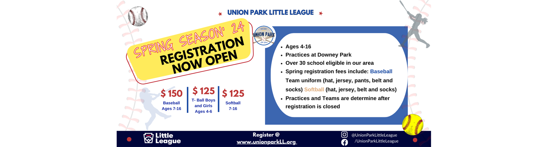 Union Park Little League Softball & Baseball > Home